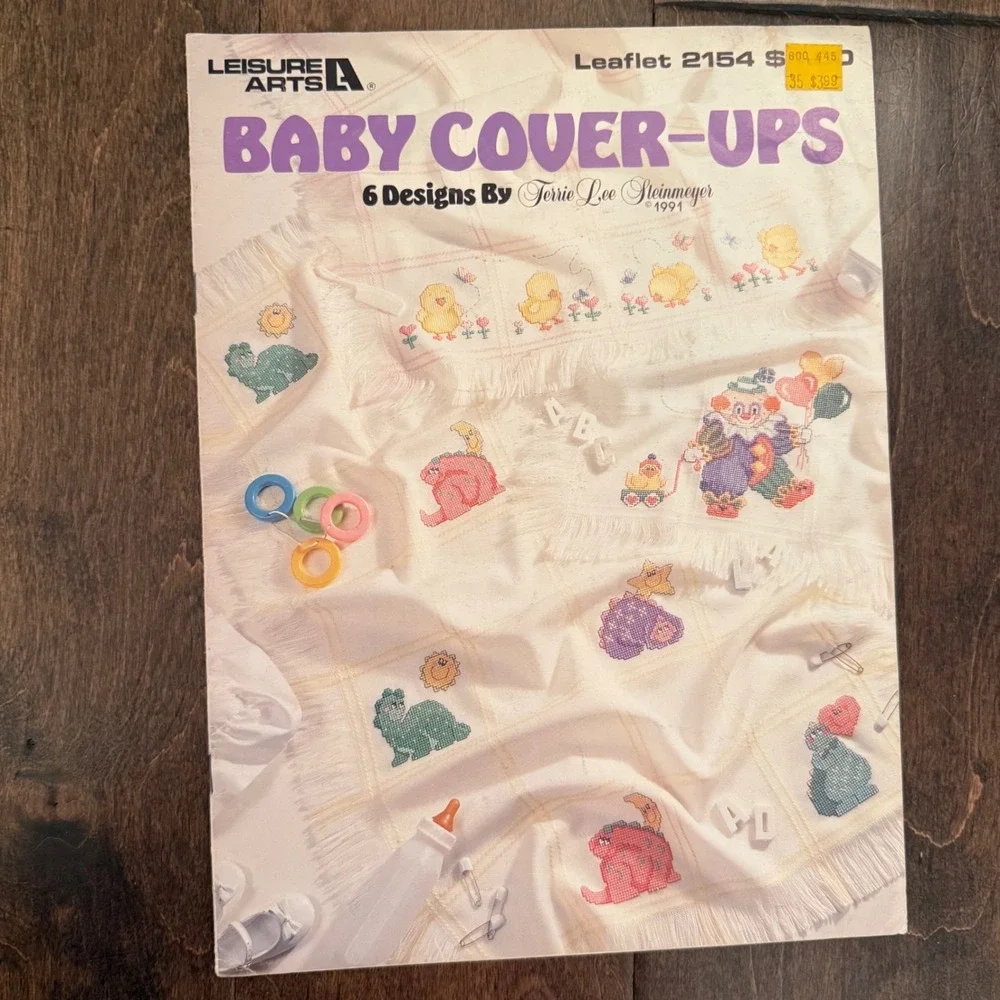 Vintage Baby Bib Cross Stitch Bundle Leisure Arts Baby Cover-Ups Bibs &‎ Sips